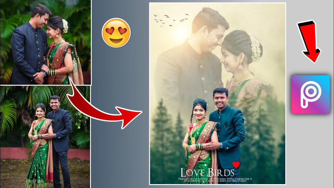Pre Wedding Photo Editing Mobile App | Picsart Love Birds Photo Editing | Mobile Se Photo Editing
