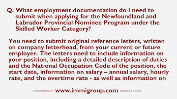 What employment documentation do I need to submit for the NLPNP under the Skilled Worker Category?
