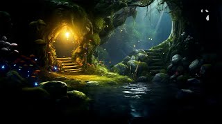 Enchanted Fairy Cave ✨ Enjoy Flute Forest Music & Nature Sounds 》Relax, Sleep, Anxiety Relief