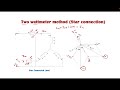 Power measurement in star-delta connection using 2 wattmeter method