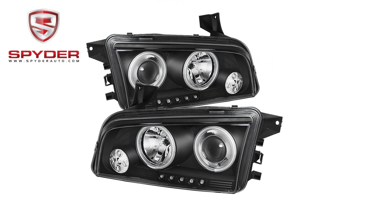 Spyder - Dodge Charger 06-10 Projector Headlights - Halogen Model CCFL Halo - Black Spyder - Dodge Charger 06-10 Projector Headlights - Halogen Model CCFL Halo - Black
