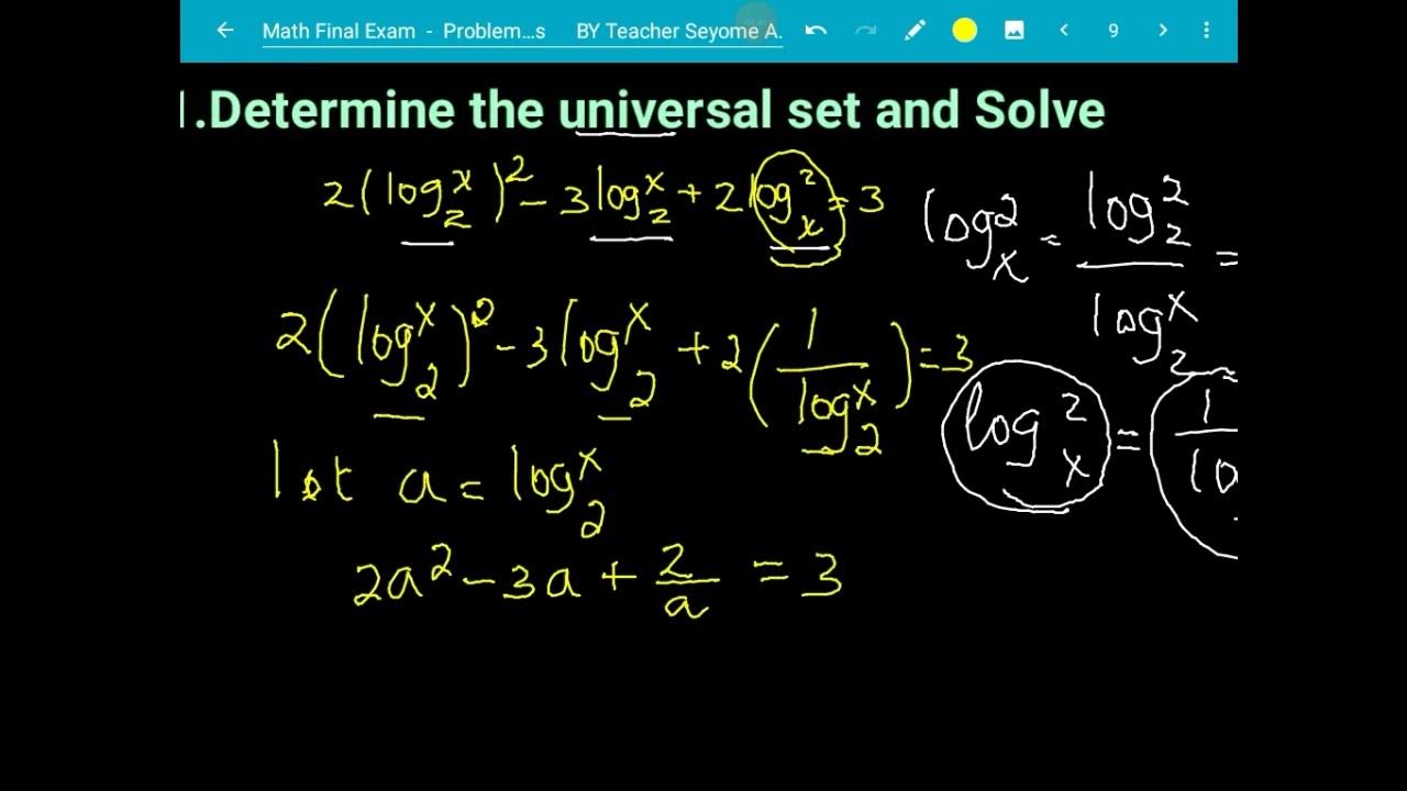 Solving logarithm equation|Algebra 2| Freshman mathematics |final exam