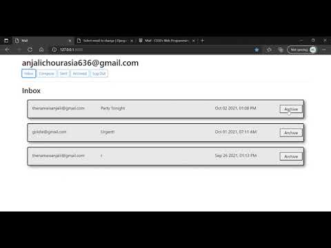 CS50's Web Programming with Python and Javascript- Project3: Mail