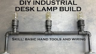 DIY Desk Lamp Industrial Lighting with Edison Bulbs and Black Pipe