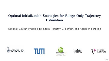 Optimal Initialization Strategies for Range-Only Trajectory Estimation