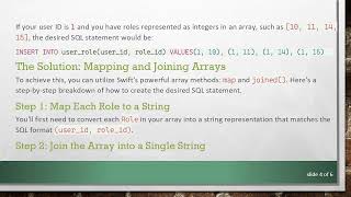 Creating a Multiple Row SQL Insert Query Using Swift: Flattening Arrays for SQLite