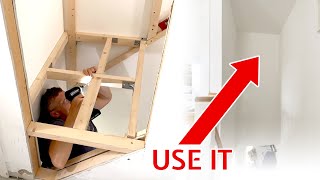 Staircase wardrobe construction