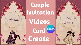 Canva per wedding invitation card videos kese bnaye | Couple invitation card Tutorial |Canva editing