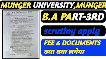 MUNGER UNIVERSITY BA PART 3RD SCRUTINY APPLY KAISE KAREN 2022-2025