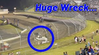 Tanner Holmes Skagit Speedway Dirt Cup Crash....(Grandstands View)