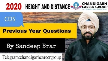 Height and distance 2020 1&2 CDS mathematics previous year questions by Sandeep Brar