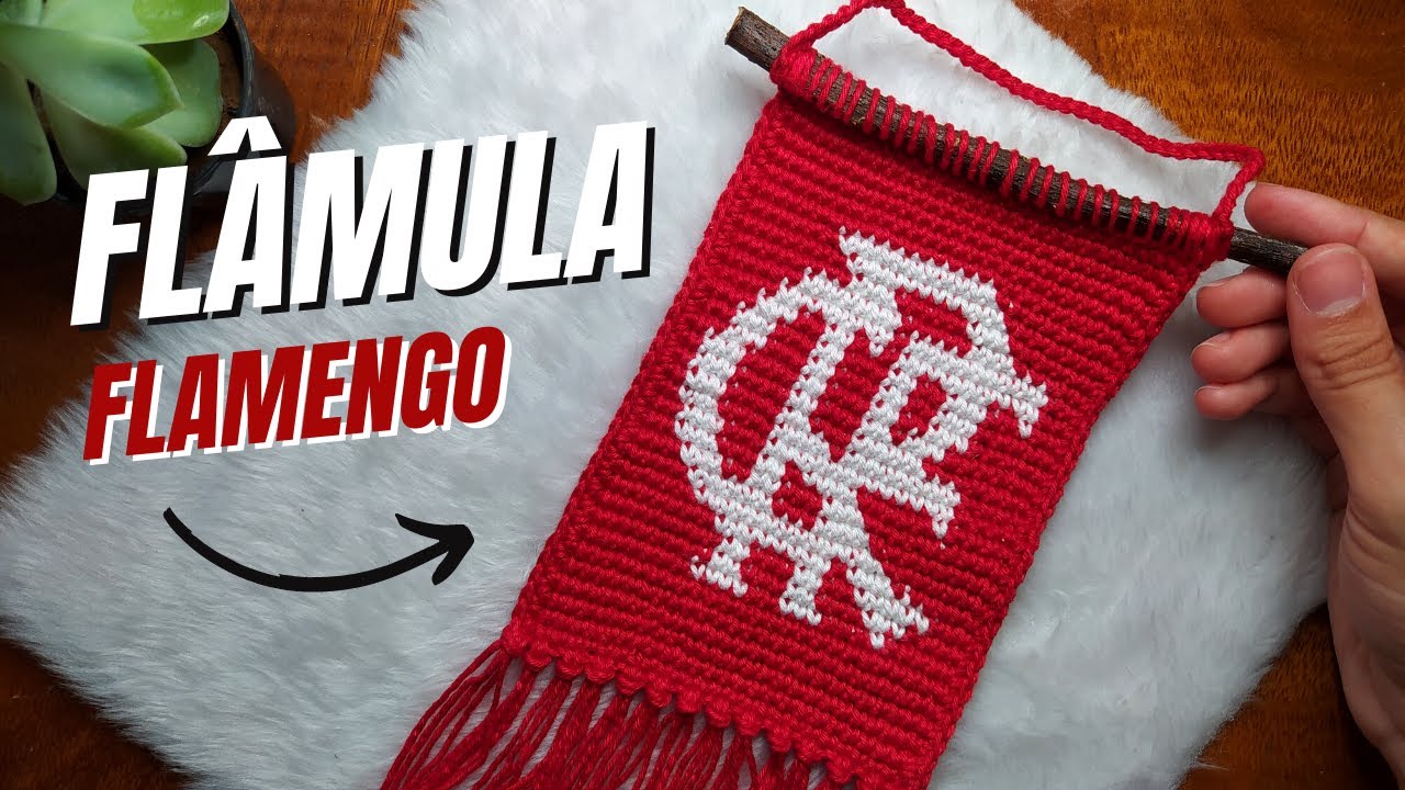 FLÂMULA DO FLAMENGO ❤️🖤 • Tutorial de crochê
