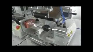 semi auto tabletop rolling labeling machine for oval and flat bottles with jig rotation
