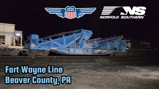 Catching NS 91X (Ballast Train) & Union Pacific Power - Beaver County, PA