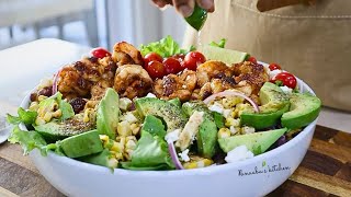 Fully Loaded Blackened SHRIMP Salad Bowl