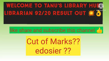 DSSSB LIBRARIAN 92/20 Resul out 💥👌#dsssb #librarian #viralvideo #tanulibraryhub