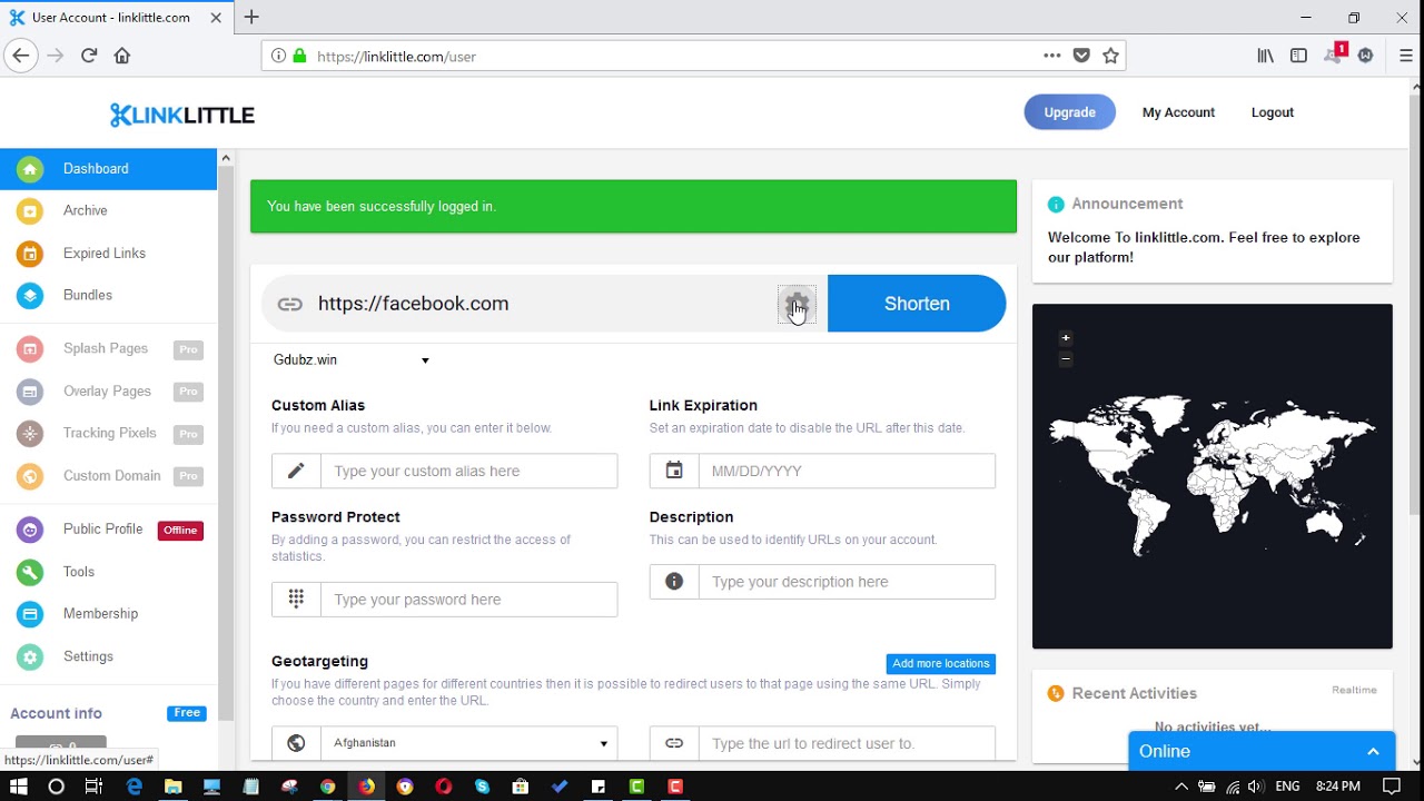 How To Shorten An URL Using Linklittle.com URL Shortener