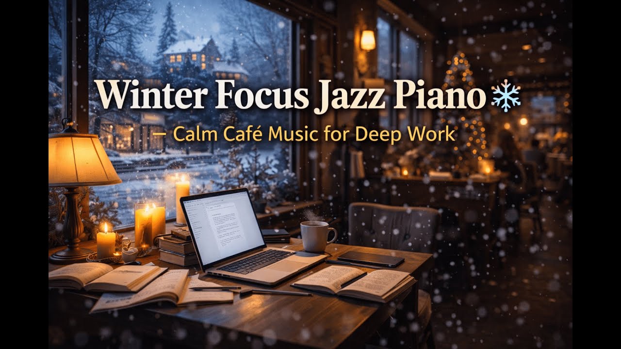 Deep Focus Piano Jazz ❄️ – Winter Café Music for Deep Work