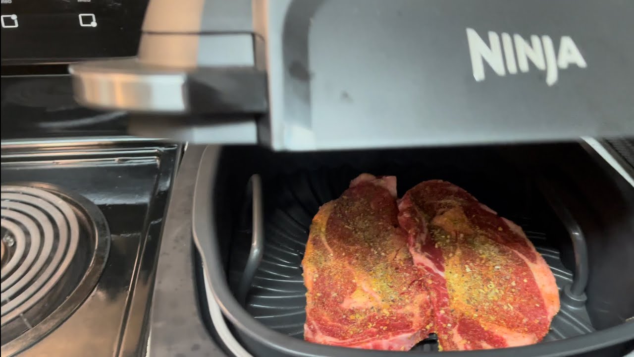 Ninja Foodie Indoor Grill Cooking Ribeye Steaks YouTube