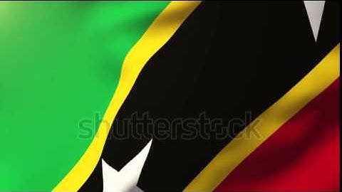 Saint Kitts And Nevis flag waving in the wind. Looping sun rises style. Animation loop Stock video