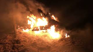 Heavy Tree Burning During Night Shift on the Bootleg Fire