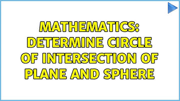 Mathematics: Determine Circle of Intersection of Plane and Sphere