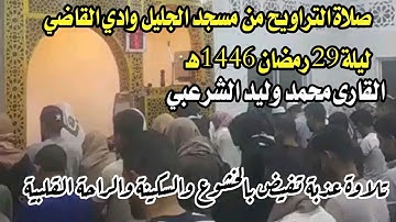 صلاة التراويح من مسجد الجليل وادي القاضي ليلة 29 رمضان 1446هـ  القارئ محمد وليد الشرعبي