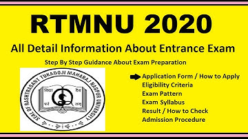 RTMNU 2020 - Notification, Dates, Application, Eligibility, Admit Card, Pattern, Syllabus, Result