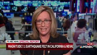 Msnbc covering the california earthquake, and does an affiliate join
to nbc network with a special report milissa rehberger.