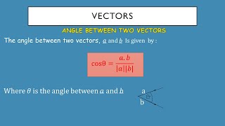 VECTORS|Finding Angle between two vectors| Example 1