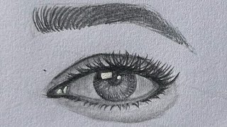 How to draw realistic eye step by step for beginners (using only 1 pencil)