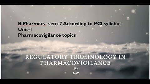 Regulatory terminology by MSR
