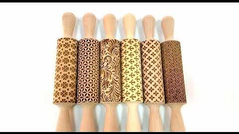 Embossing Rolling Pins Laser Engraved, Embossed Rolling Pin, Dough Roller,  6 glamorous Patterns