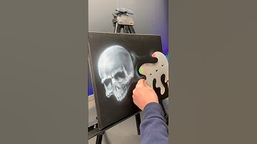 Skull with Smoke Flames Speed Painting