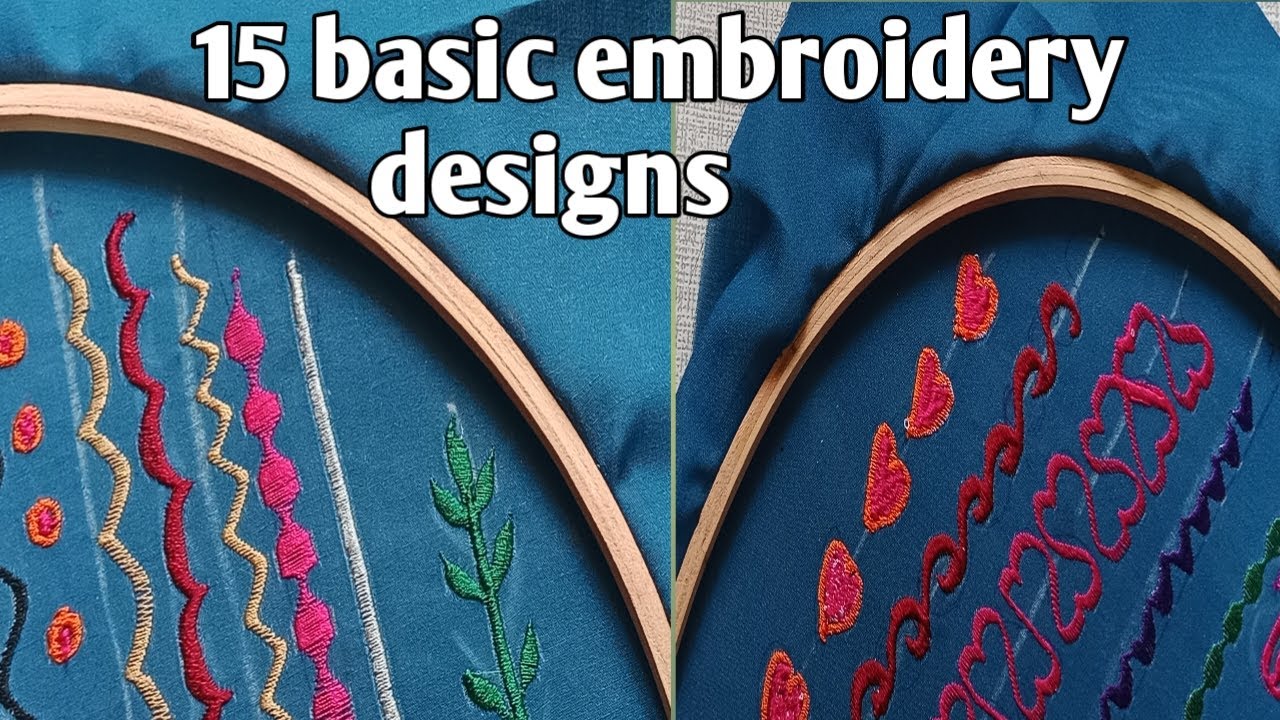 15 different types of basic machine embroidery designs || Ralson machine ||