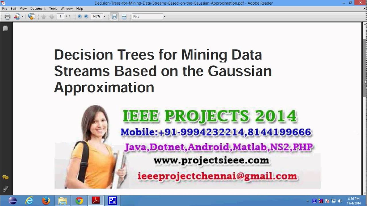 Decision Trees for Mining Data Streams Based on the Gaussian Approximation
