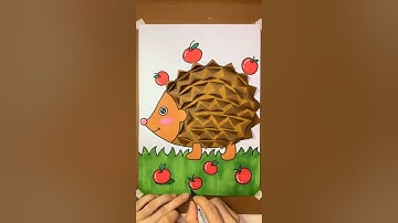 Hướng dẫn làm tranh cắt dán con nhím xinh đẹp/ thủ công DIY #shorts