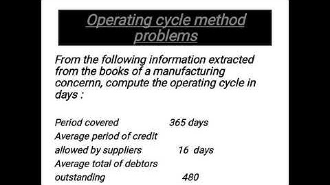 Operating cycle problem