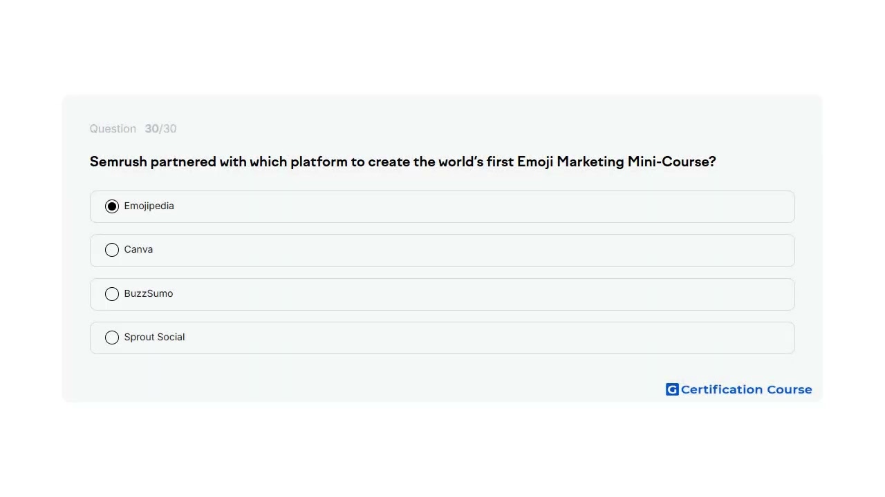 Semrush partnered with which platform to create the world’s first Emoji Marketing Mini-Course?