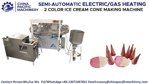 Semi Automatic Electric Gas Heating 2 Color Ice Cream Cone Making Machine|Waffle Cone Maker Machine