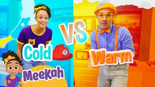 Hot vs Cold Blippi and Meekah Challenge at the Firestation!