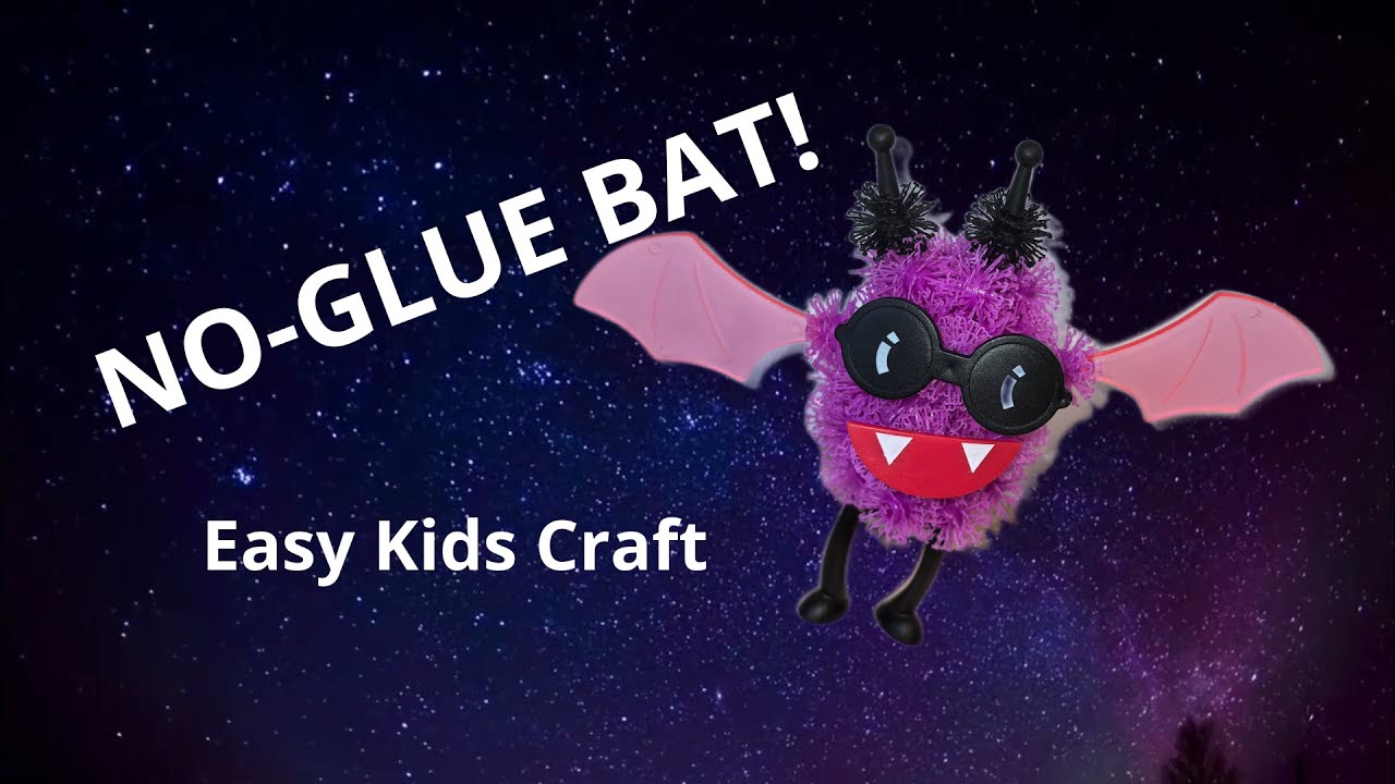 Make a NO-GLUE Flying Bat Toy! 🦇 Easy DIY Craft for Kids | Craftlantis