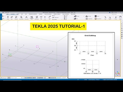 TEKLA 2025 TUTORIAL 1 GRIDS WITH EXAMPLE