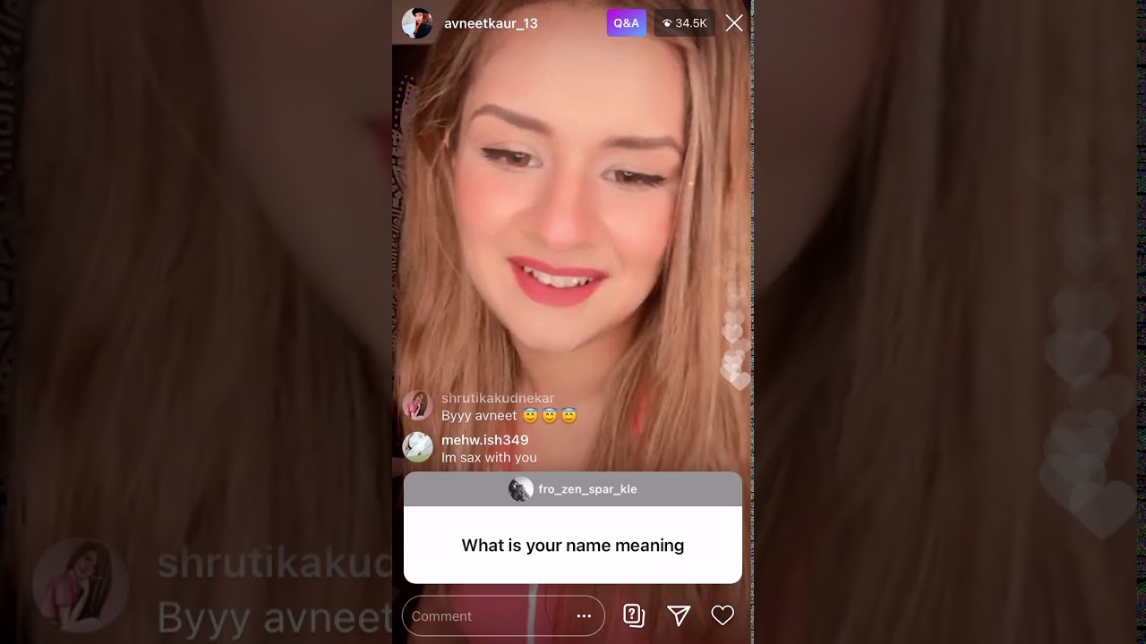 Avneet Kaur talk about jannat zubair in her live