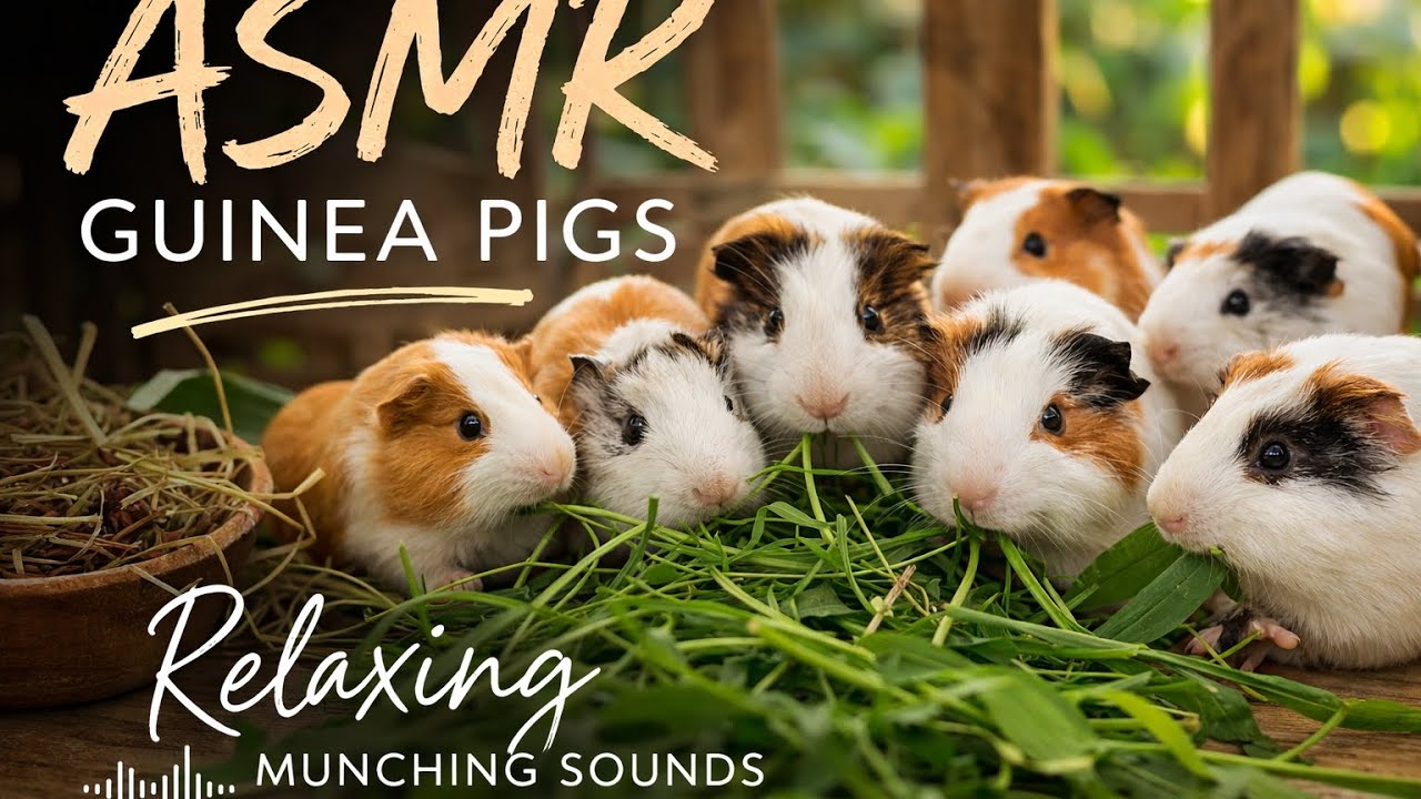EXTREME Guinea Pig Eating Sounds | Crunchy Fresh Grass ASMR (So Relaxing!)