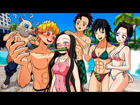 Tanjiro and His Friends in the POOL CHAOS 💥💦 | Demon Slayer VR