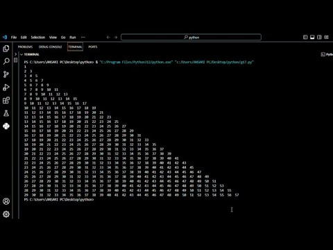 How to make 📐 triangle number pattern coding in python 💫💫💫