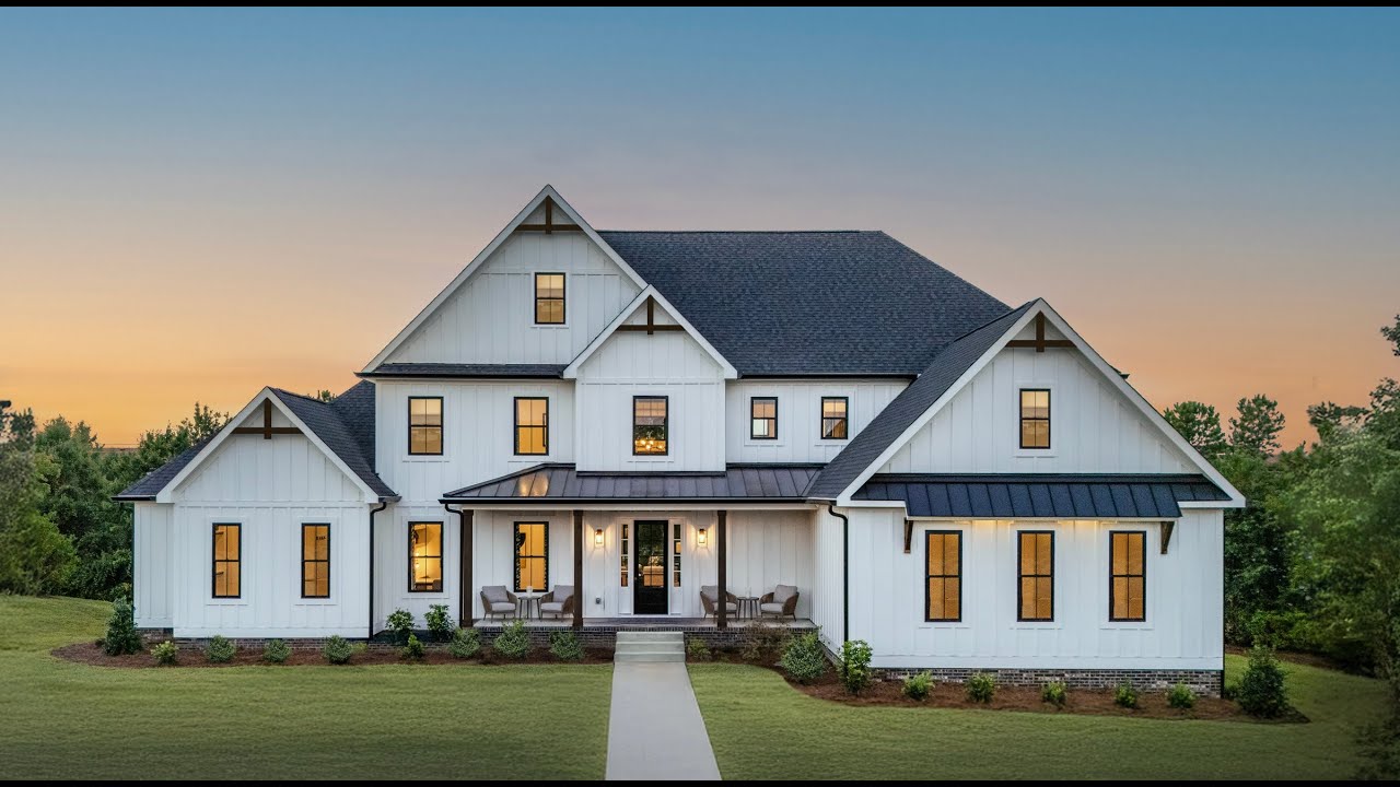 Видеообзор: Современный фермерский дом Windsor II в Индианаполисе, Северный, Индиана (показан с д...