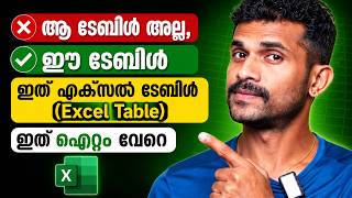 Advantages of using Excel Table | Malayalam Tutorial