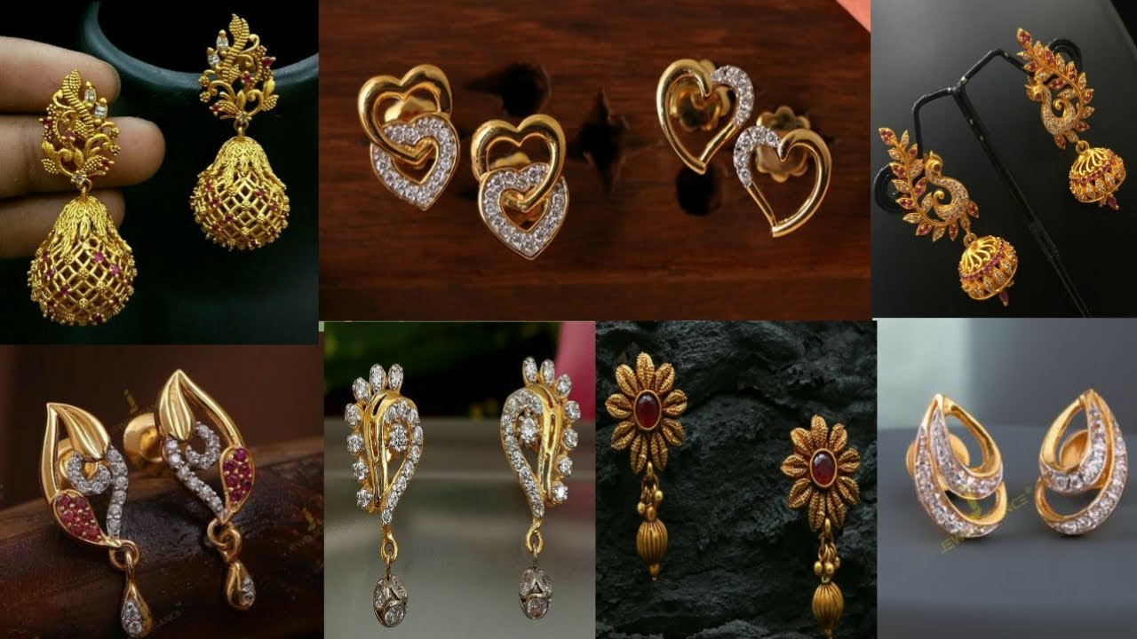 Buy Cute Peacock Model Gold Stud Earrings Designs for Daily Use